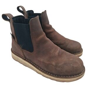 Danner Bull Run Chelsea Boots Womens Size 9.5 Brown Leather Wedge Ankle Work